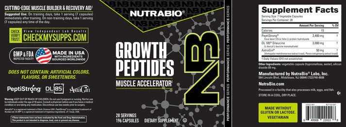NutraBio Growth Peptides - Muscle Accelerator - Midwest Vitamins & Wellness