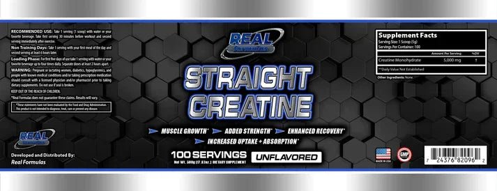 Real Formulas Creatine Monohydrate - Pure Supplement Powder - Midwest Vitamins & Wellness