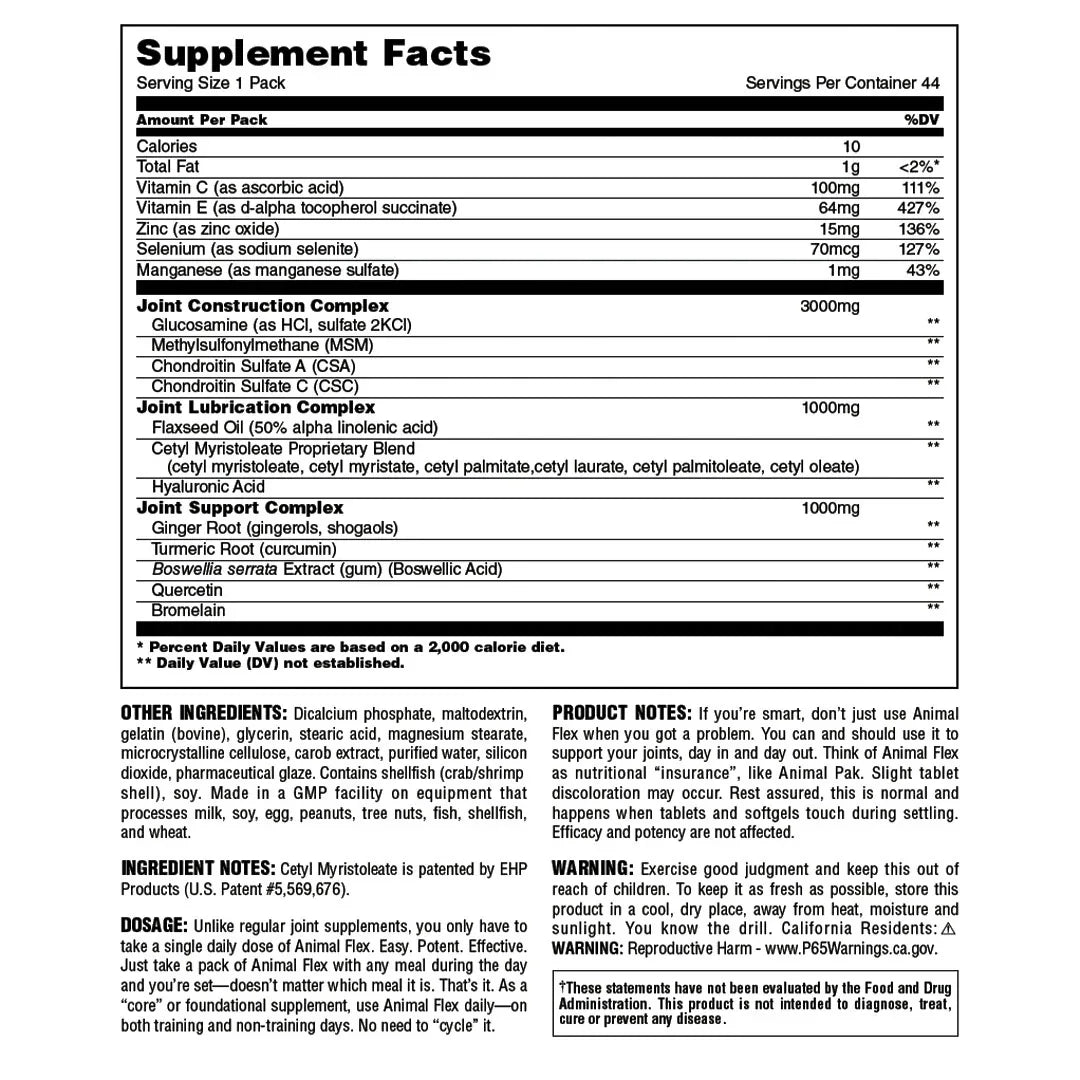Animal Flex Daily Joint Support Packs - Midwest Vitamins & Wellness