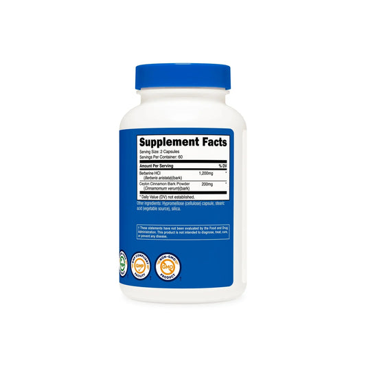 Nutricost Berberine HCI with Ceylon Cinnamon - Botanical Supplement - Midwest Vitamins & Wellness