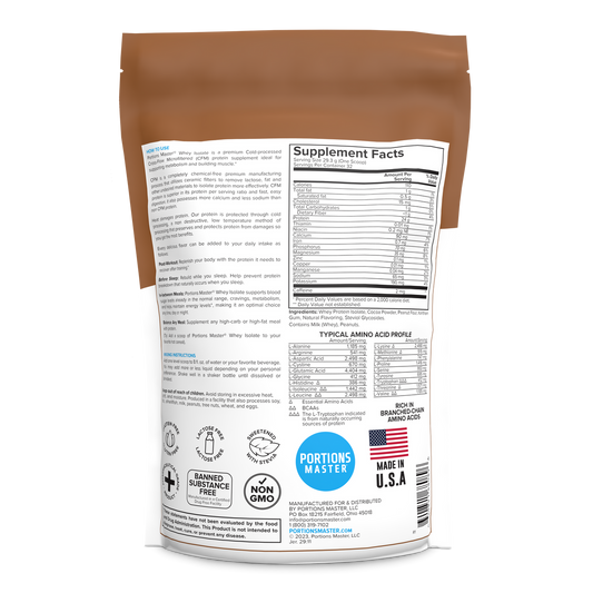 Back view of a supplement package with text and logos on a white background