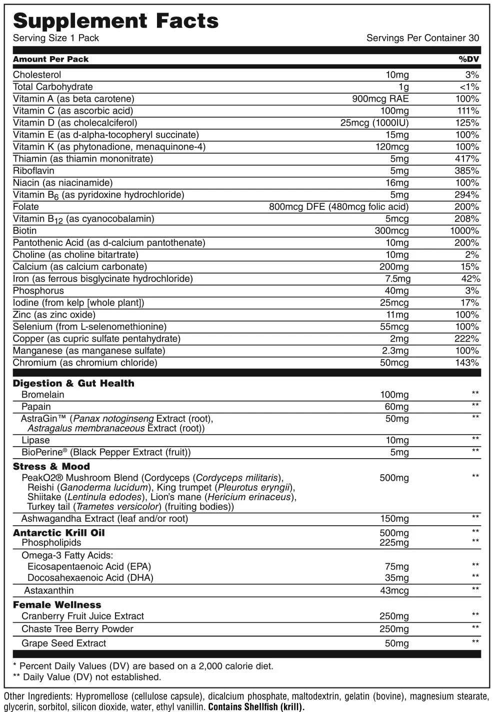 Universal Nutrition Daily Packs for Women - Complete Multivitamin - Midwest Vitamins & Wellness