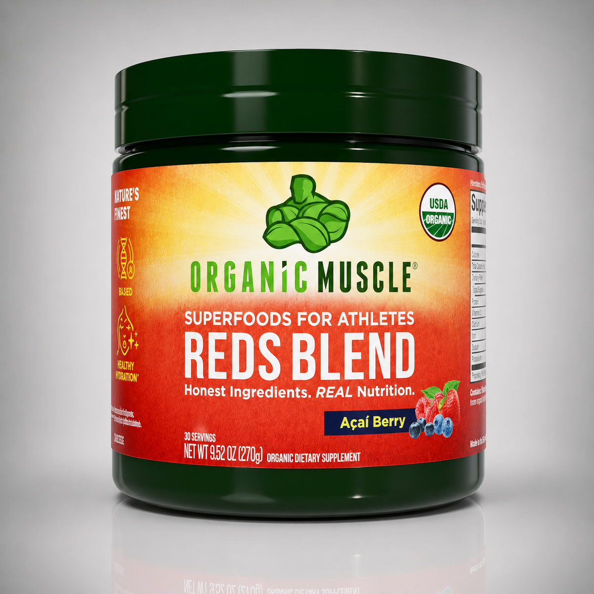 Organic Muscle Reds Blend, Raspberry, 30 Servings