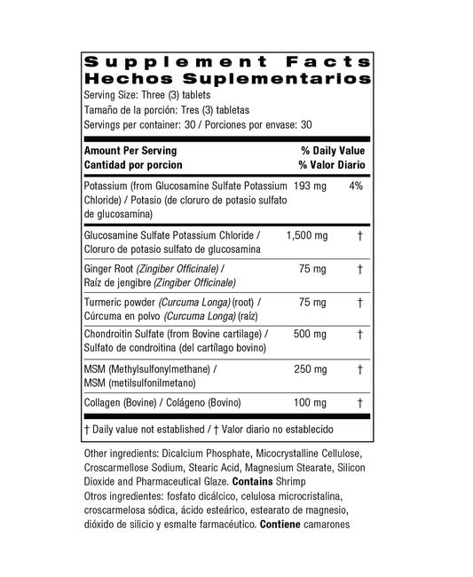 Bio Nutrition Advanced Glucosamine/ Chondroitin/ MSM and Turmeric, Ginger & Collagen