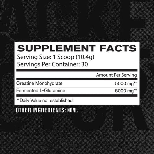 Jacked Factory Creatine + Glutamine Powder | 5g Creatine Monohydrate + 5g L-Glutamine