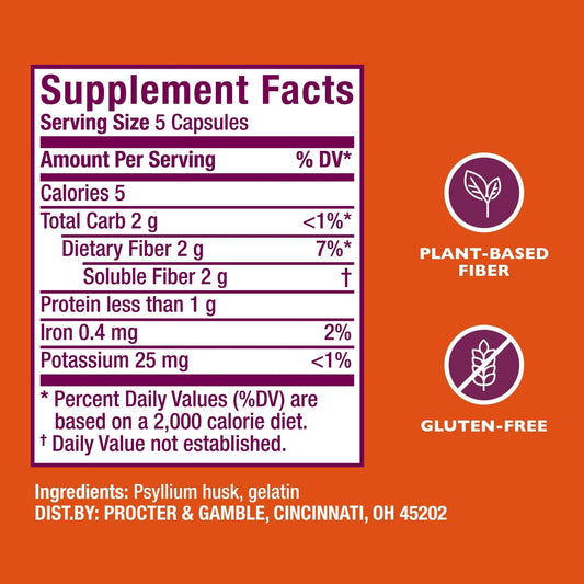 Meta Mucil 3 in 1 Psyllium Fiber Supplement -300 Capsules