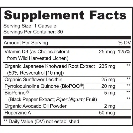BioPQQ® 20mg Mitochondrial Energy & Memory Supplement
