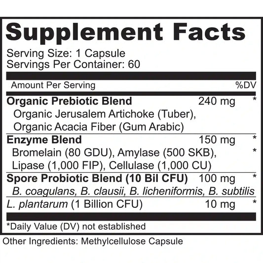 Spore Probiotic Complex with Prebiotics & Enzymes