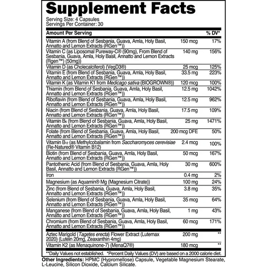 Transparent Labs Multivitamin 120 Capsules