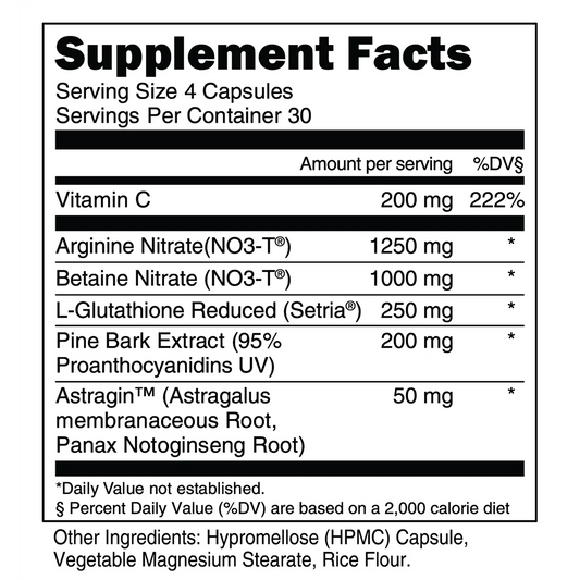 Transparent Labs Nitric Oxide 120 Caps