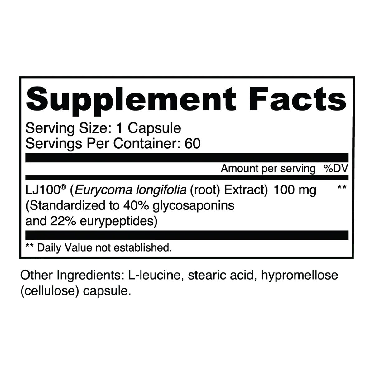 Transparent Labs LJ100® Tongkat Ali -60 Caps
