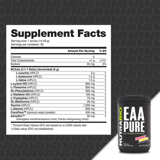 Nutrabio EAA PURE - Essential Amino Acid Supplement - Midwest Vitamins & Wellness
