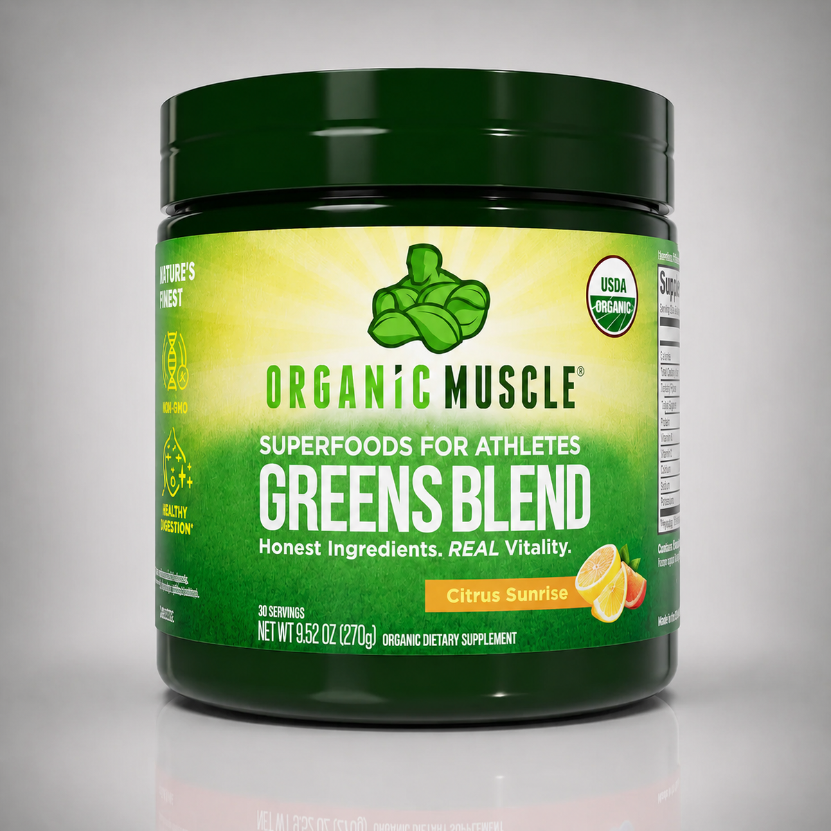 Organic Muscle Greens Blend, Citrus Sunrise, 30 Servings