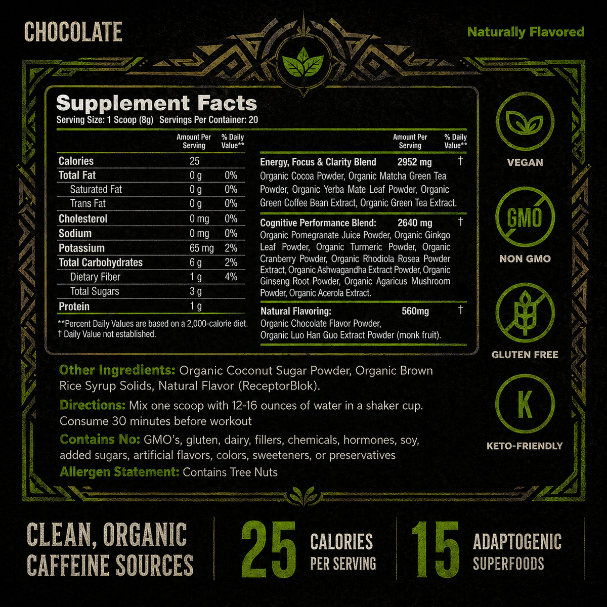 Organic Muscle Brain Boost, Chocolate Mocha, 20 Servings