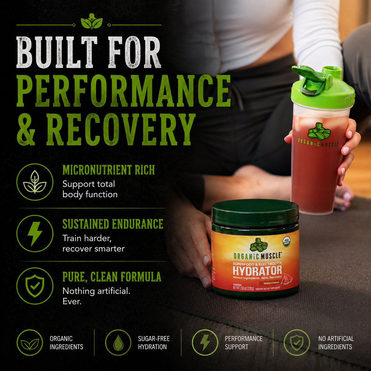 Organic Muscle Hydrator, Watermelon, 20 Servings