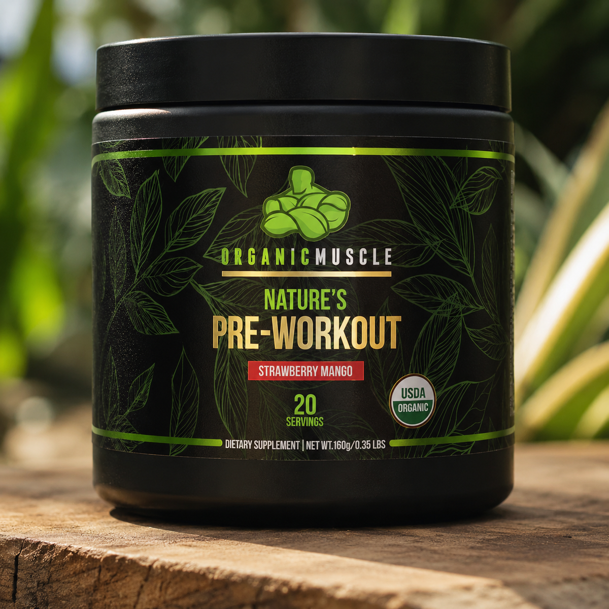 Organic Muscle Pre-Workout, Strawberry Mango, 20 Servings