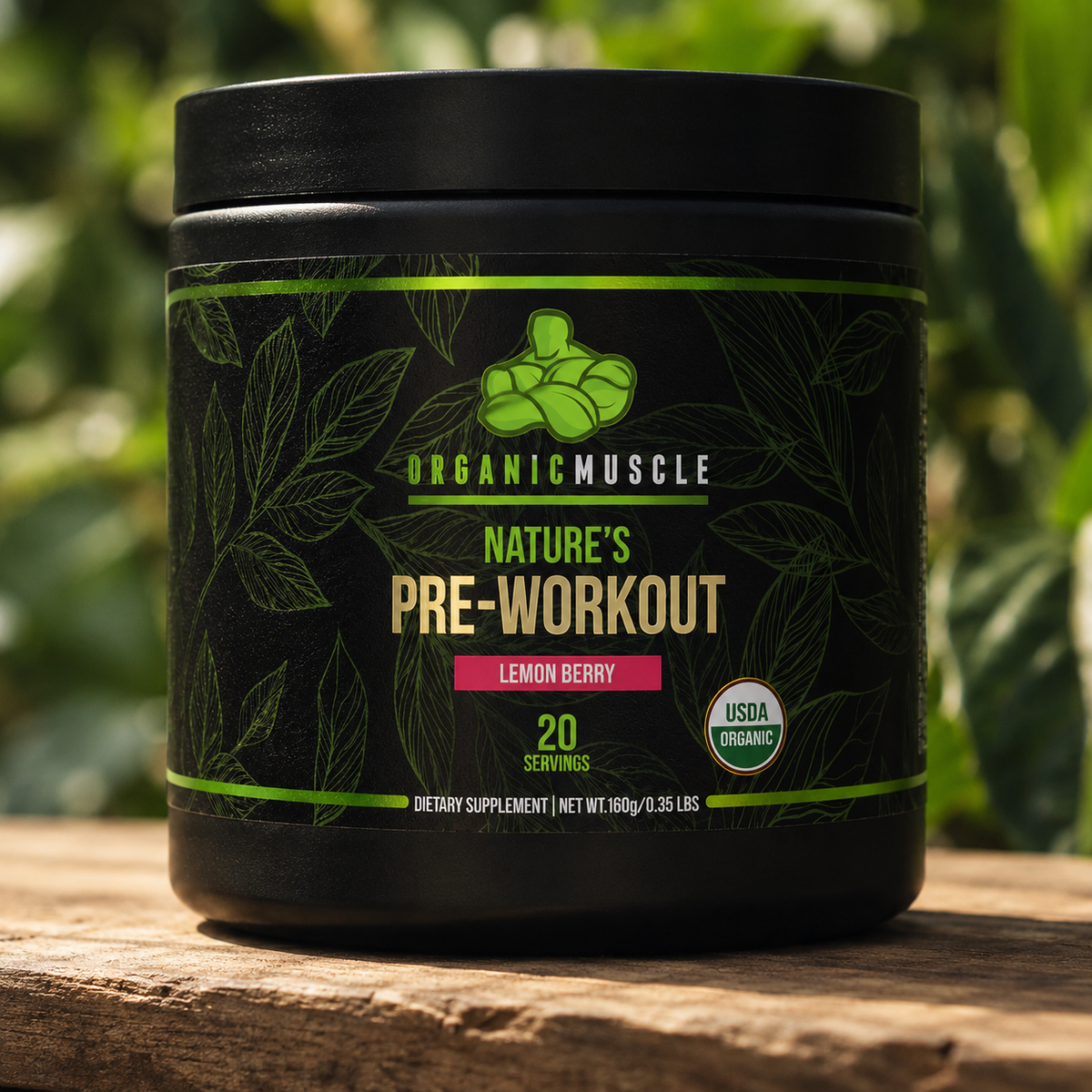 Organic Muscle Pre-Workout, Lemon Berry, 20 Servings