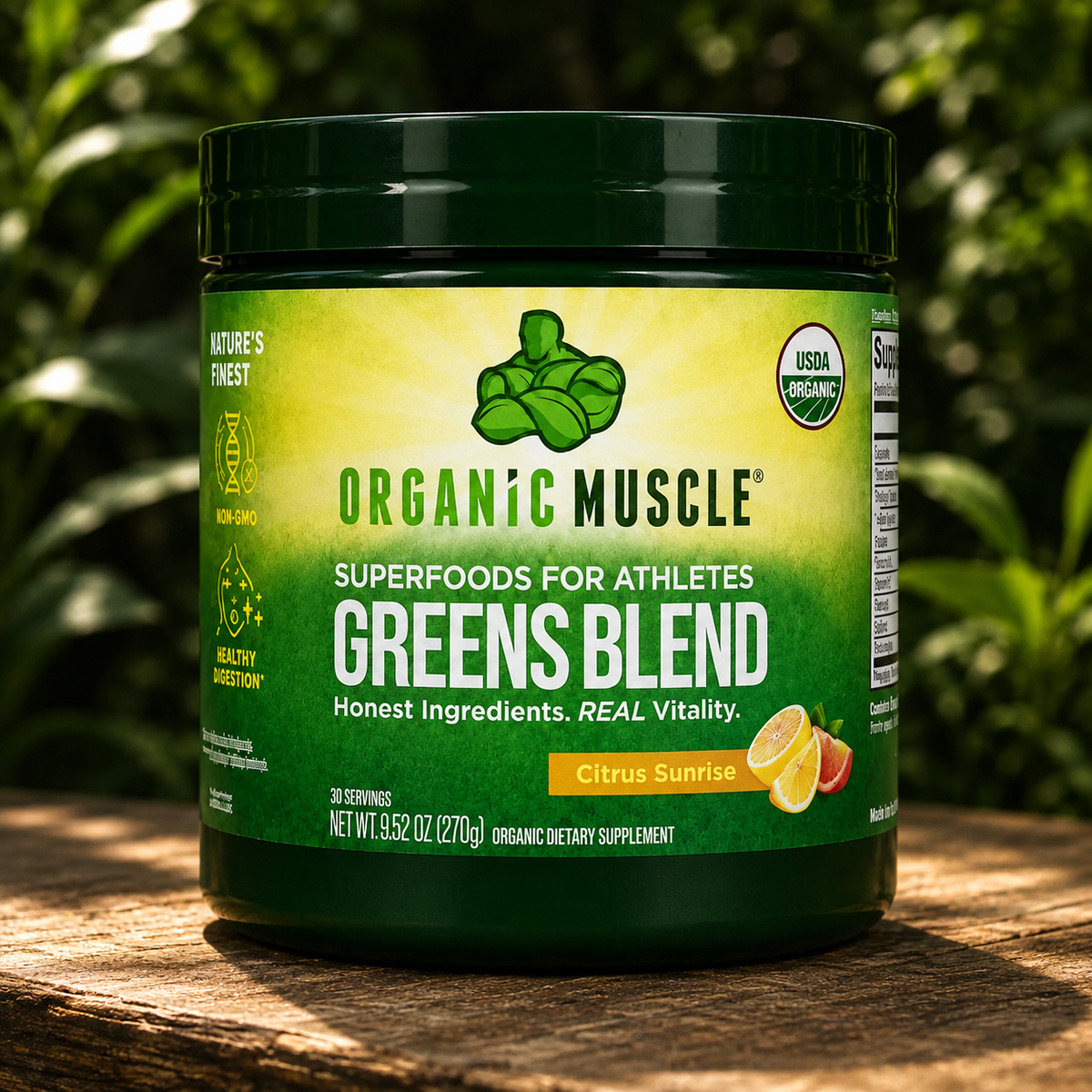 Organic Muscle Greens Blend, Citrus Sunrise, 30 Servings