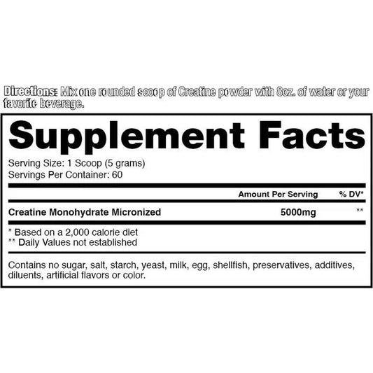 Dragon Pharma Creatine Monohydrate, 300 Grams - 60 Servings