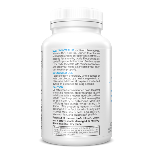 Supplement bottle with label on a white background