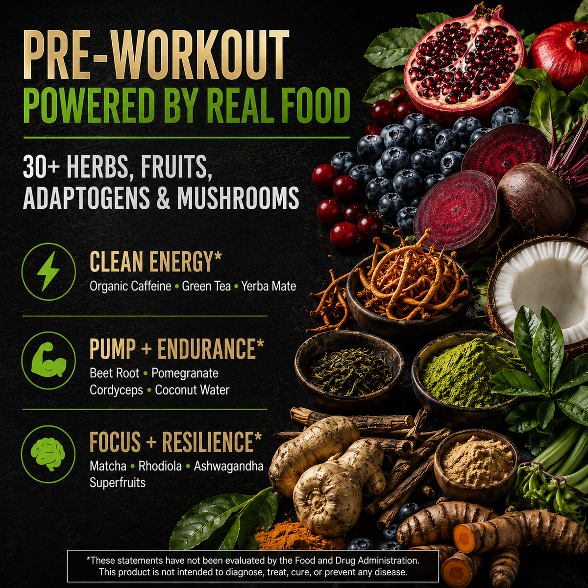 Organic Muscle Pre-Workout, Lemon Berry, 20 Servings