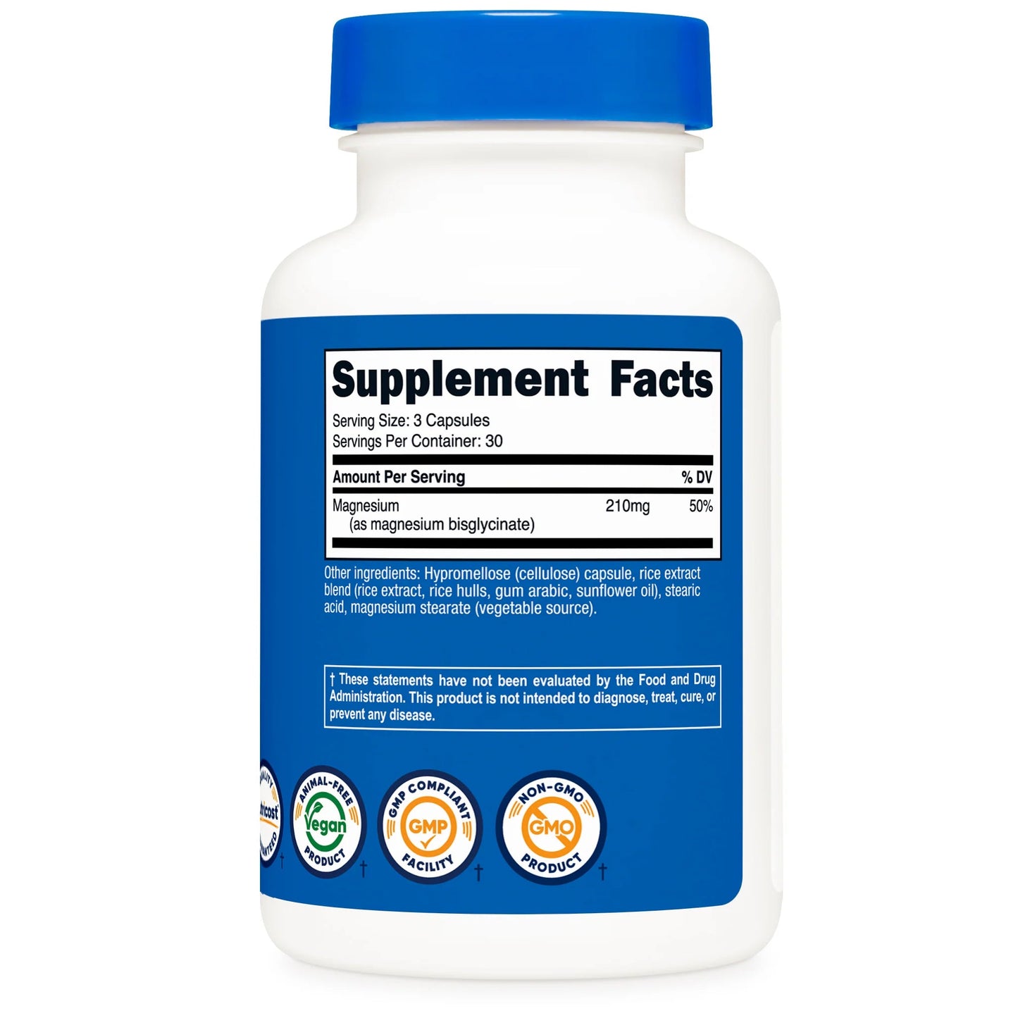 Nutricost Magnesium Glycinate 210mg | Bisglycinate Form | Non-GMO, Gluten-Free