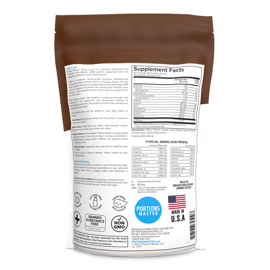 Supplement package with label showing nutritional information and branding on a white background