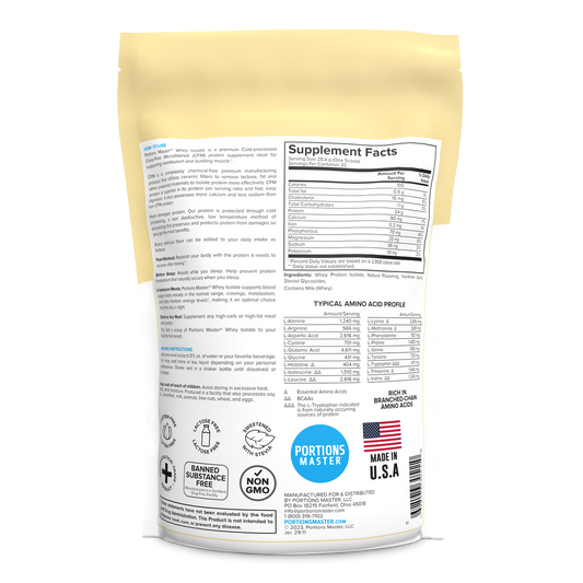 Supplement package with nutritional information and branding on a white background