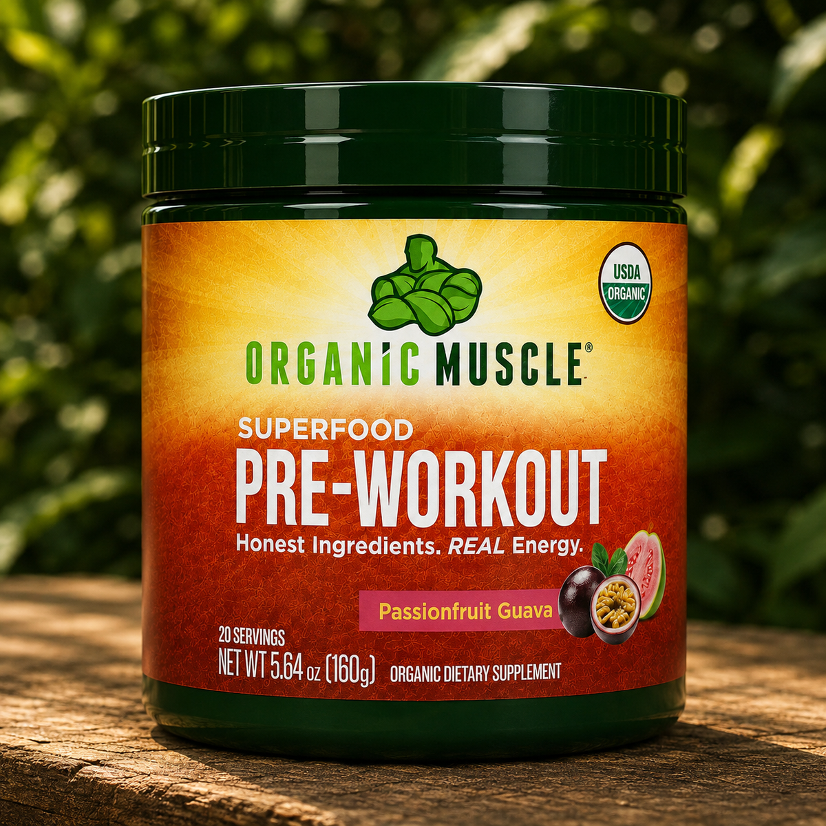 Organic Muscle Pre-Workout, Passionfruit, 20 Servings