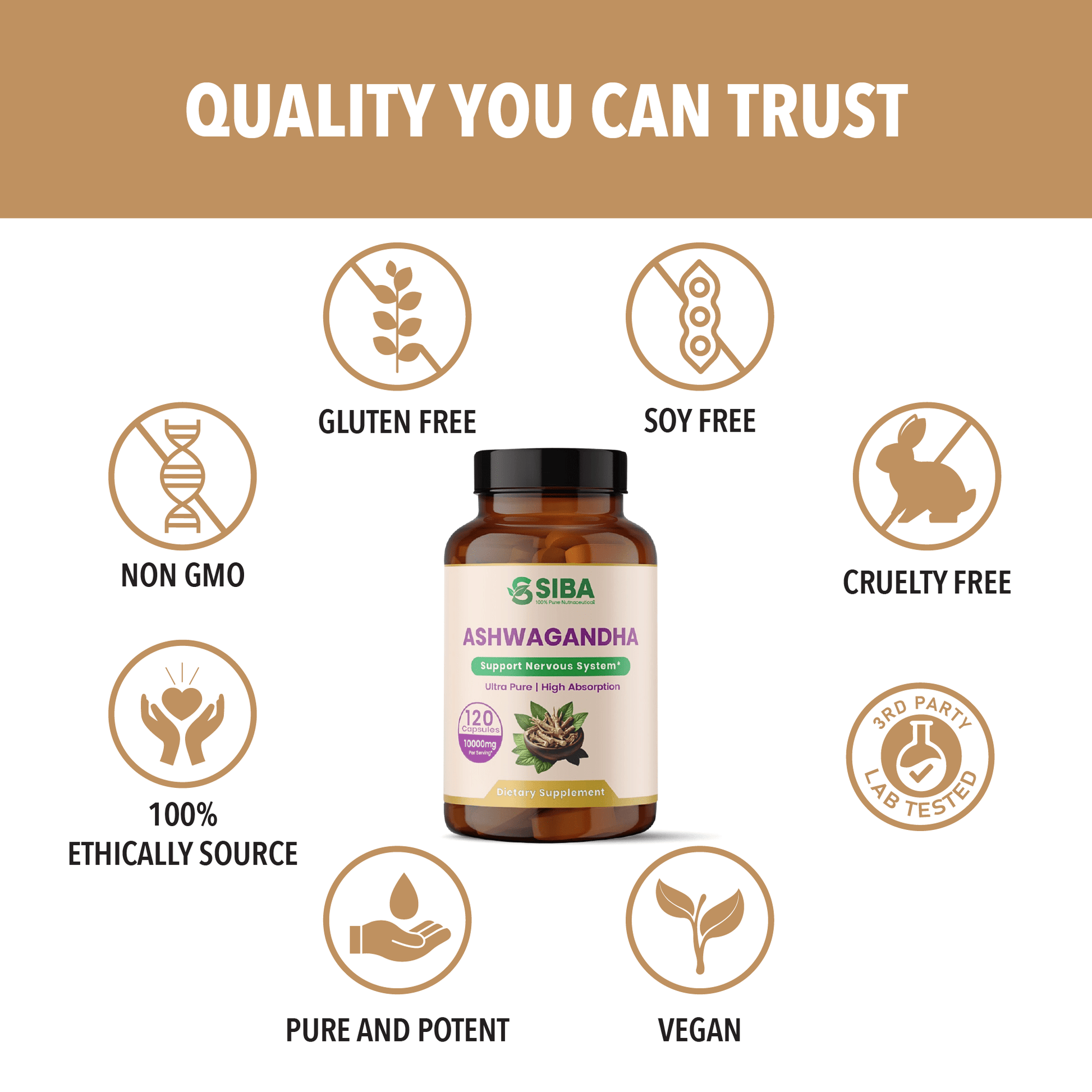 Product image of Ashwagandha Capsules available at Midwest Vitamins & Wellness
