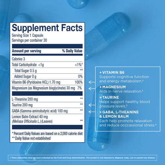 Wiley's Finest Relax Focus - GABA & L-Theanine Supplement for Stress Support