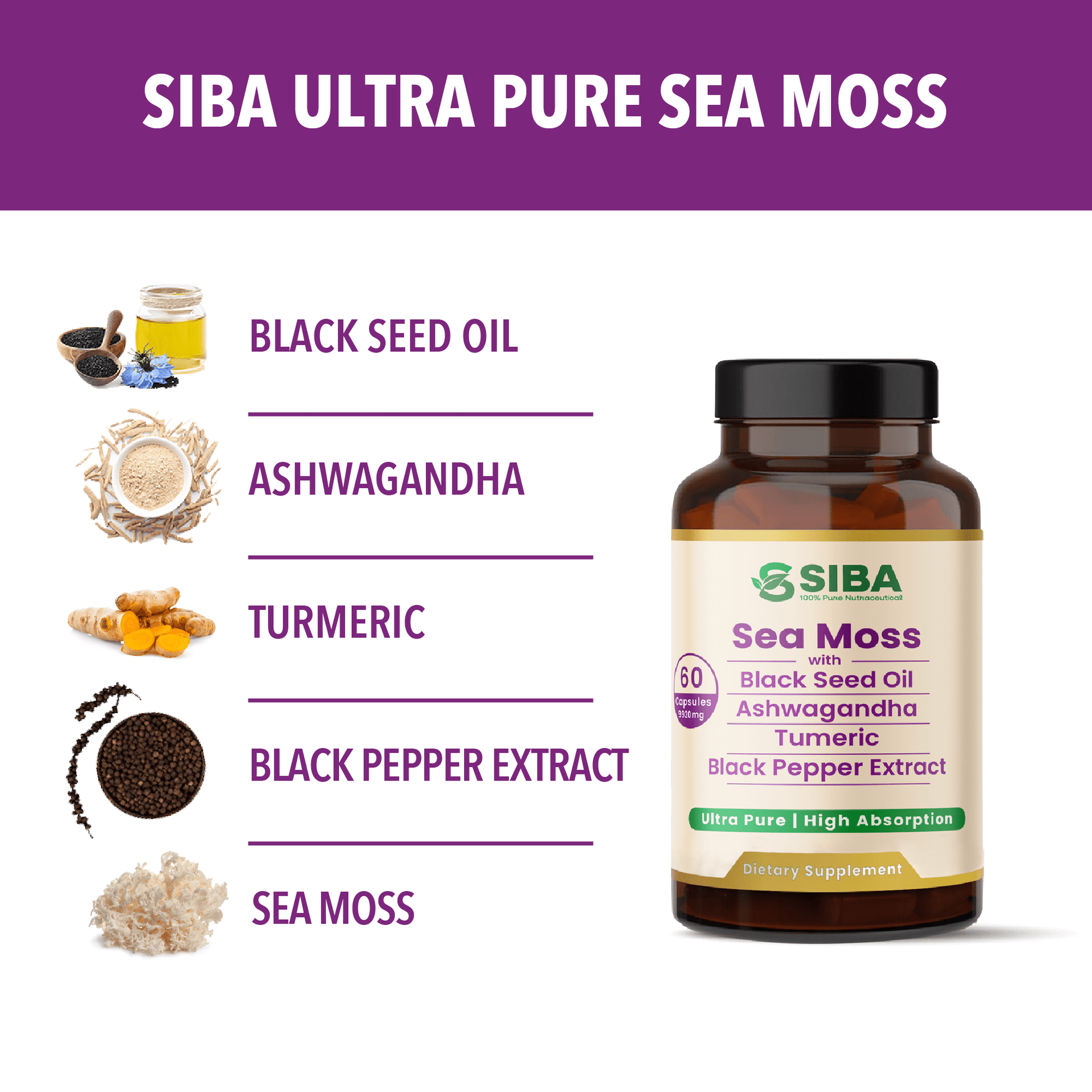 Product image of Sea Moss Capsules available at Midwest Vitamins & Wellness