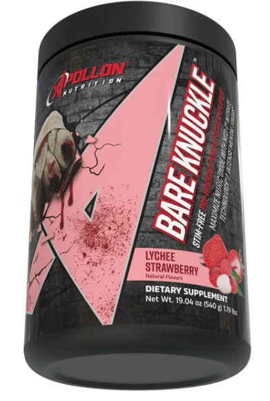 Dollon Nutrition Bare Knuckle dietary supplement container with pink label