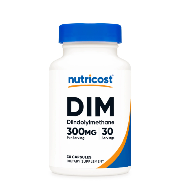 Nutricost DIM (Dindolylmethane) 300mg supplement bottle on a white background