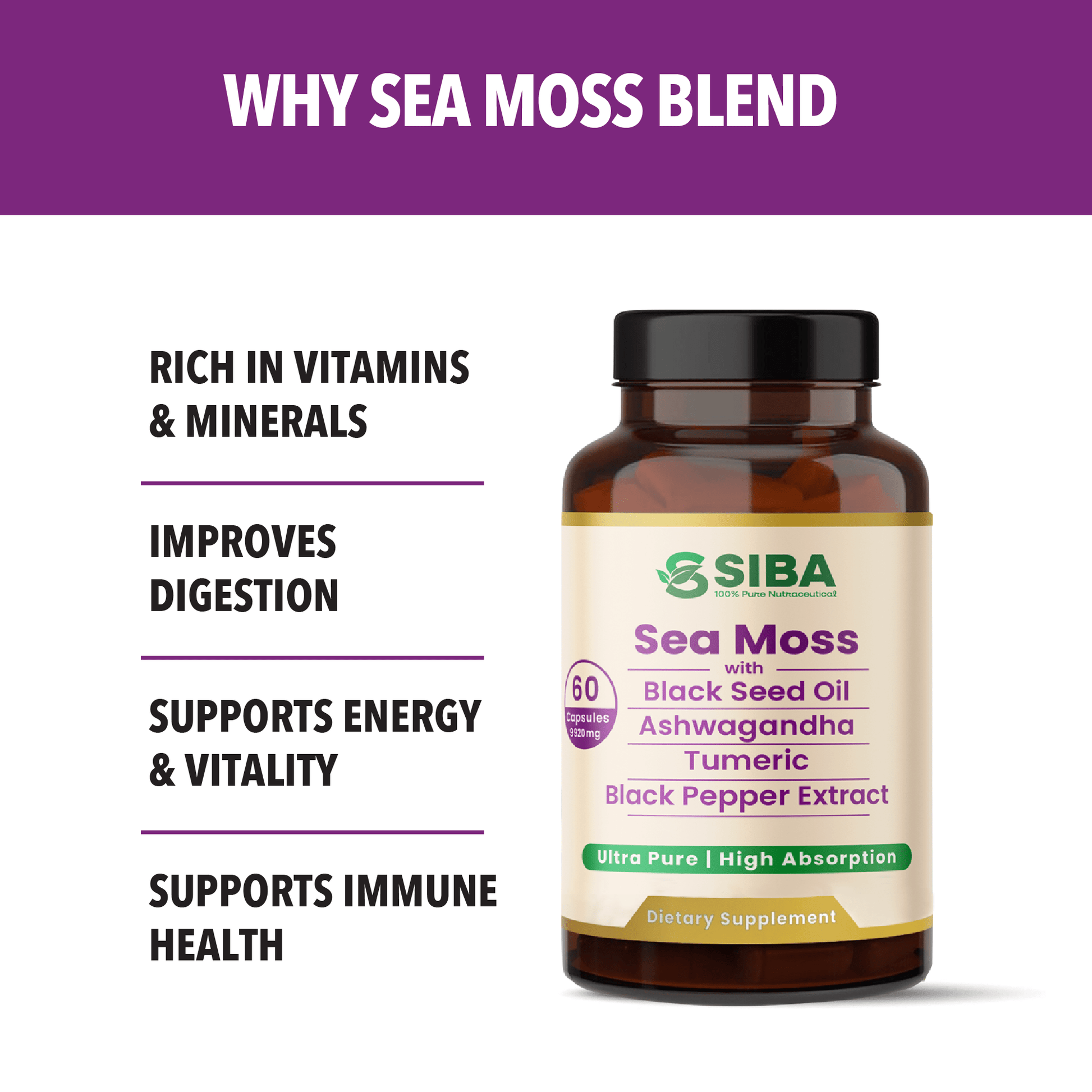 Product image of Sea Moss Capsules available at Midwest Vitamins & Wellness