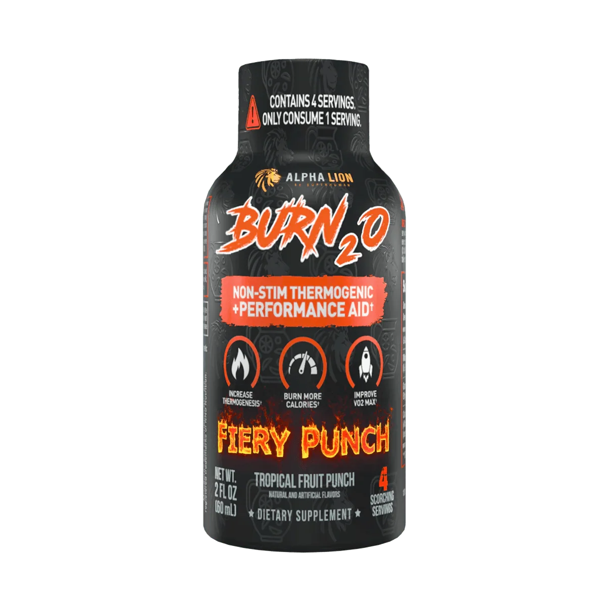 Alpha Lion BURN2O – Stimulant-Free Liquid Dietary Supplement, 31 Servings