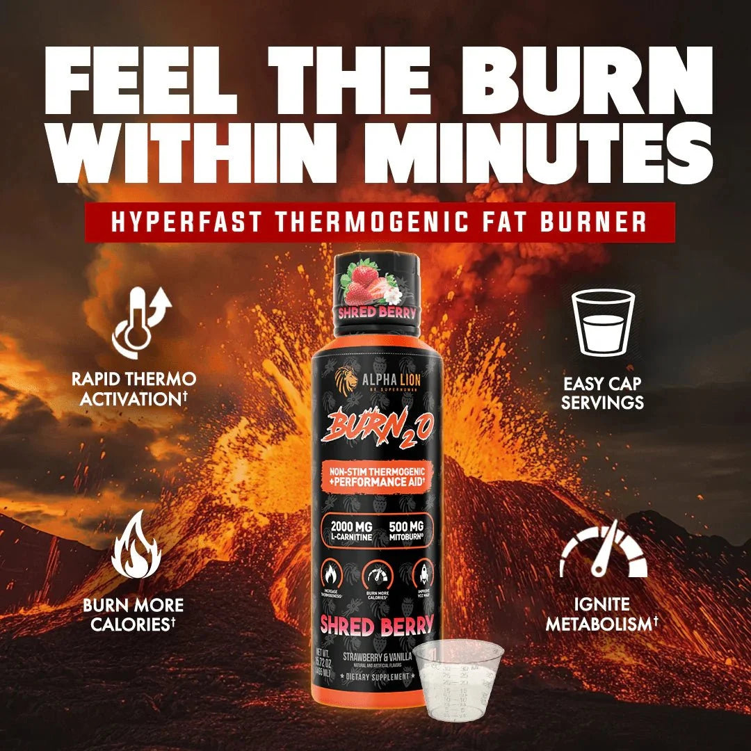 Alpha Lion BURN2O – Stimulant-Free Liquid Dietary Supplement, 31 Servings