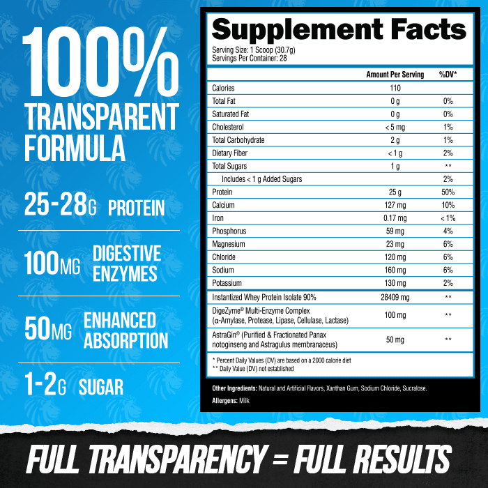 Alpha Lion SUPERHUMAN Protein – 100% Whey Protein Isolate, 25g Protein