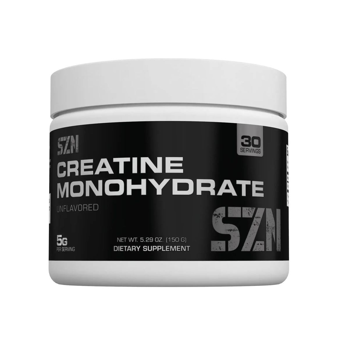 Supplement container labeled 'Creatine Monohydrate' by S2N on a white background