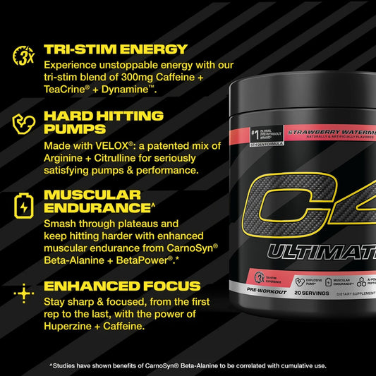 C4 Ultimate Pre Workout 20 Servings