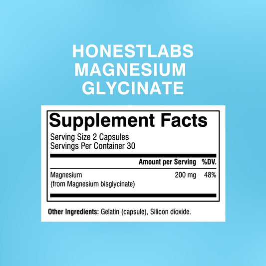 Honest Labs Magnesium Glycinate 60 Capsules
