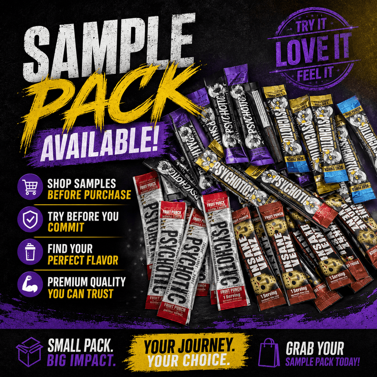 Insane Labz Preworkout Sample Packs - 01 Servings