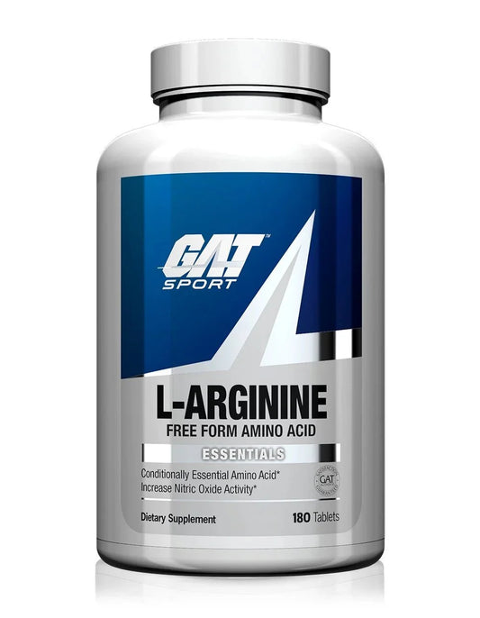 GAT Sport L-Arginine 180 Tablets | Nitric Oxide Booster for Muscle Pumps, Blood Flow & Workout Performance