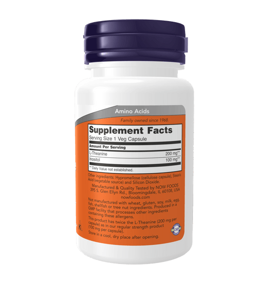 L-Theanine Double Strength 200 mg - 60 Veg Capsules