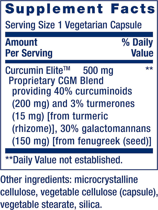 Life Extension Curcumin Elite Turmeric Extract 60 Veg Caps