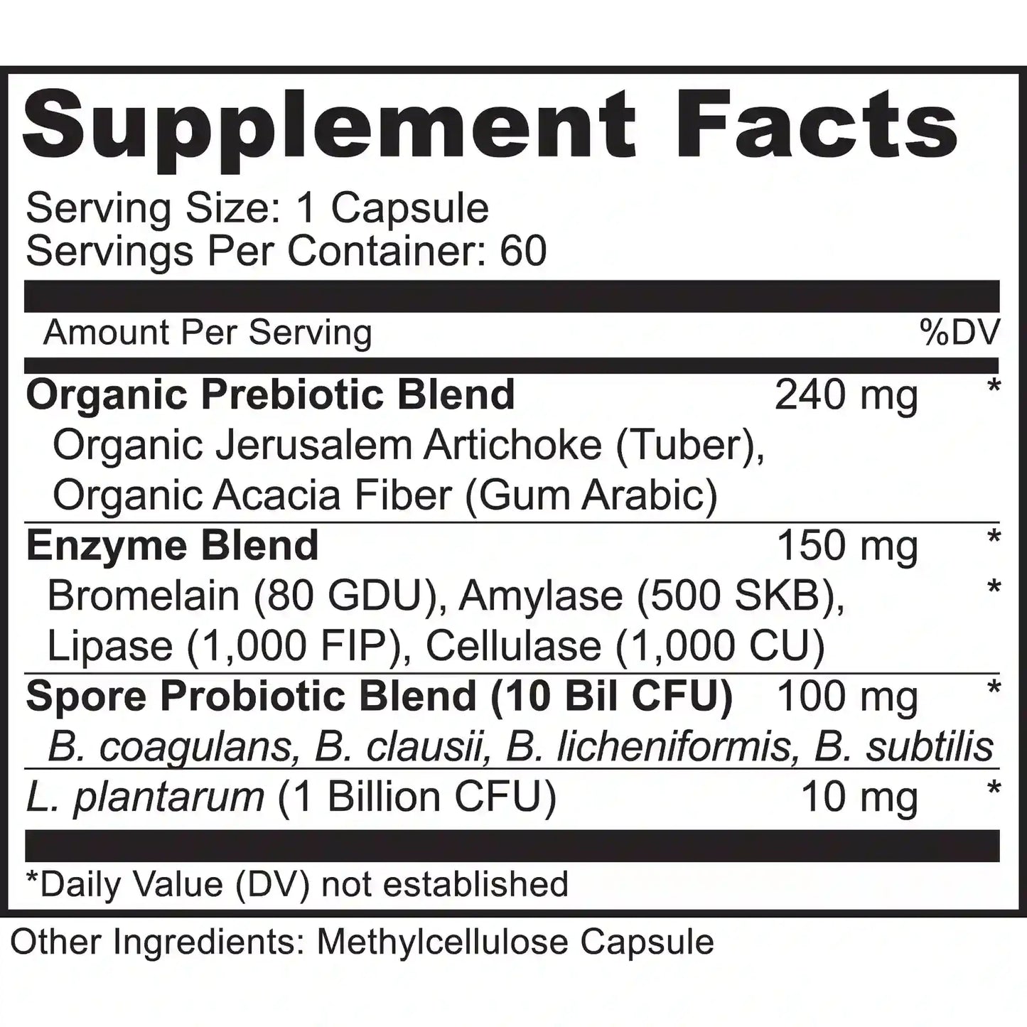Spore Probiotic Complex with Prebiotics & Enzymes