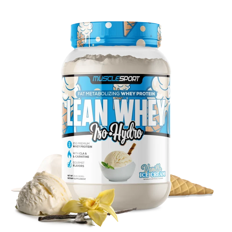 MuscleSport Lean Whey Iso Hydro with CLA, MCTs & L-Carnitine - 2lbs