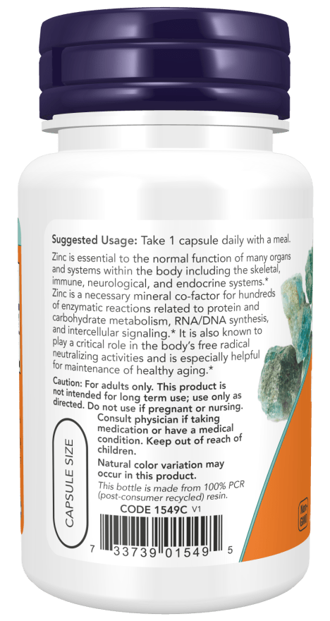 Now Foods Zinc Picolinate 50 mg 60 Veg Capsules
