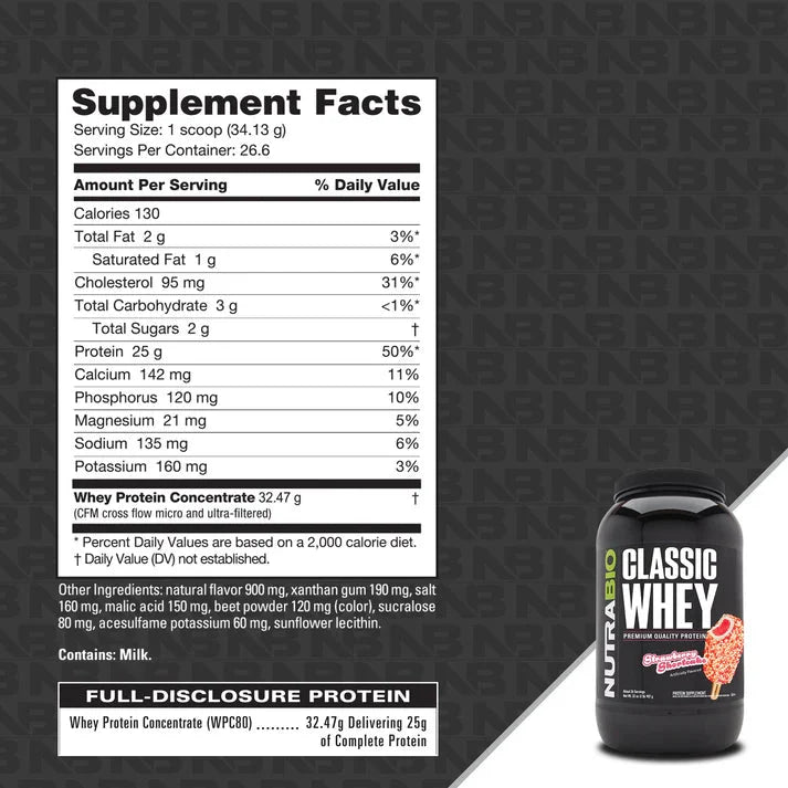 Nutrabio Classic Whey Protein Concentrate Powder