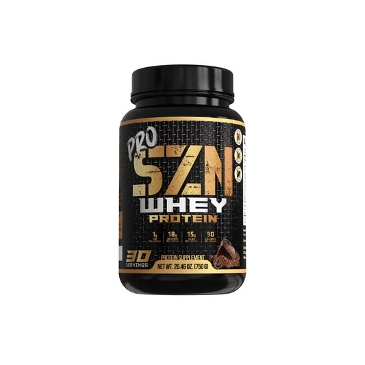 Pro SZN Whey Protein container on a white background